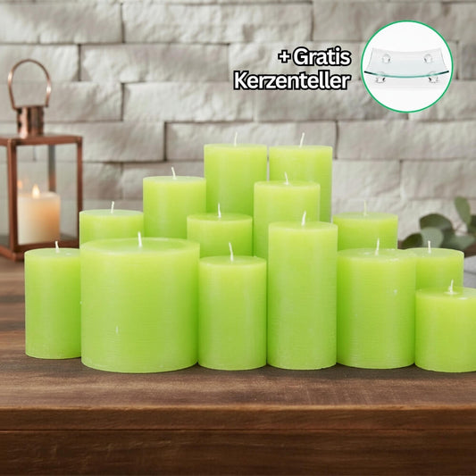 Rustik Kerzenset Apfelgrün 4,5kg
