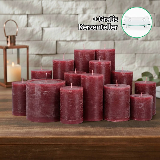 Rustik Kerzenset Bordeaux 4,5kg