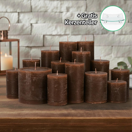 Rustik Kerzenset Braun 4,5kg