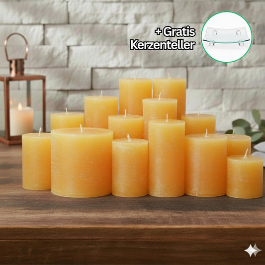 Rustik Kerzenset Dunkelgelb 4,5kg