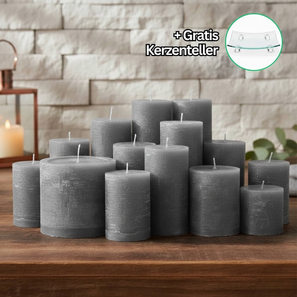 Rustik Kerzenset Grau 4,5kg