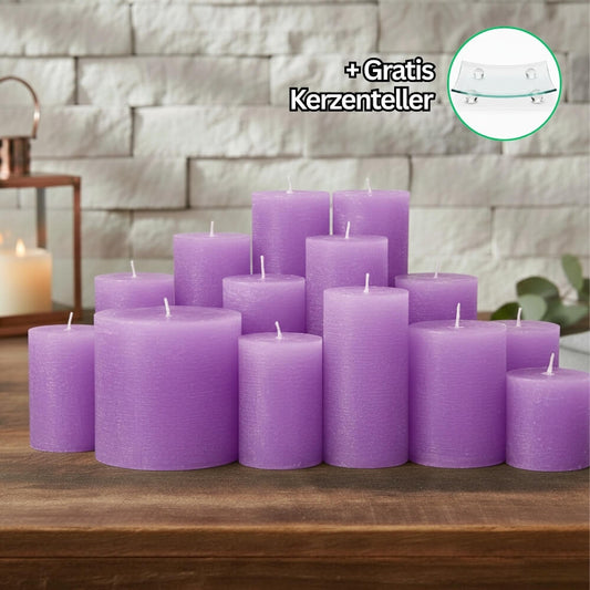 Rustik Kerzenset Hellflieder 4,5kg