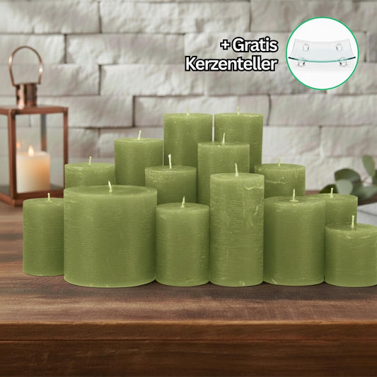 Rustik Kerzenset Oliv 4,5kg