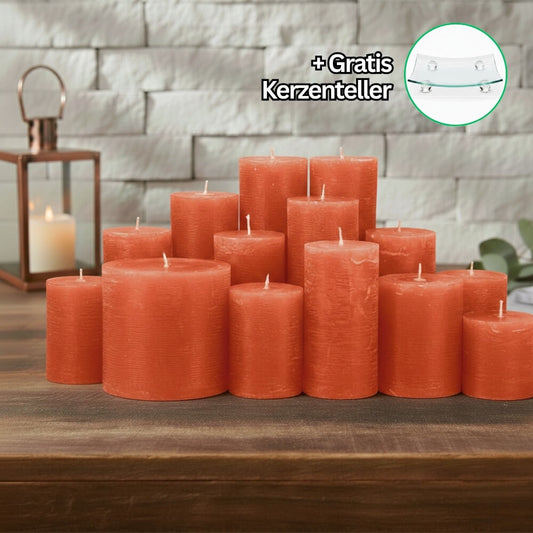 Rustik Kerzenset Orange 4,5kg