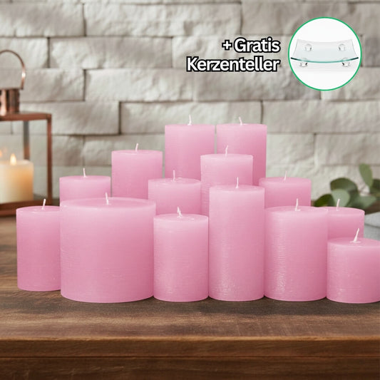 Rustik Kerzenset Rose 4,5kg