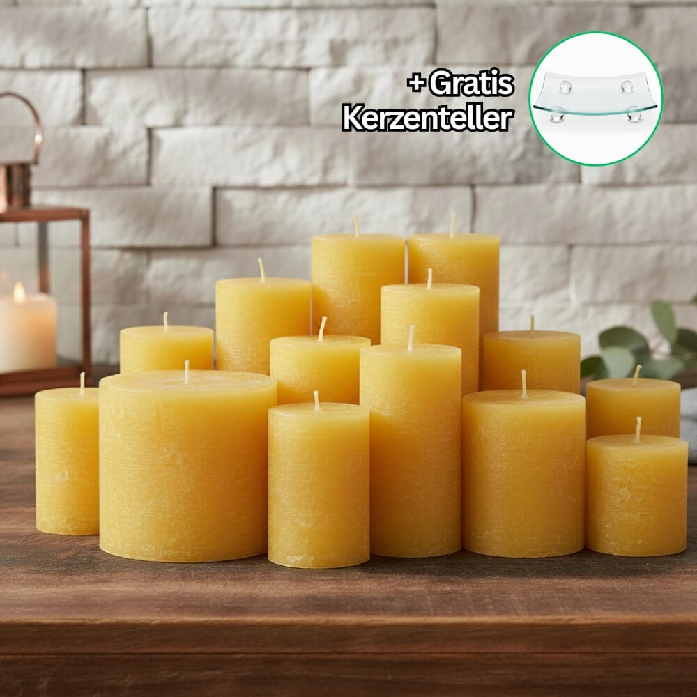 Rustik Kerzenset Sonnengelb 4,5kg