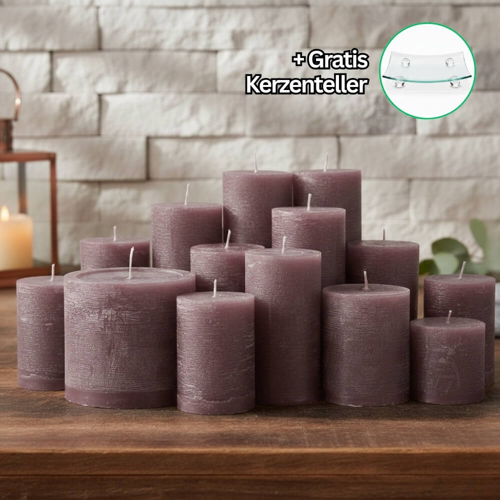 Rustik Kerzenset Taupe 4,5kg