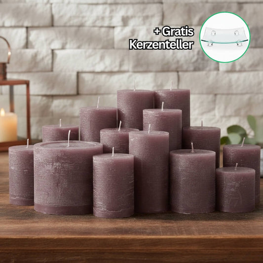 Rustik Kerzenset Taupe 4,5kg