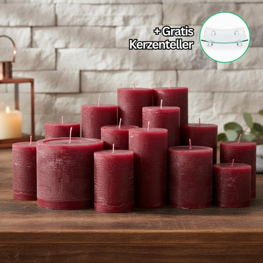 Rustik Kerzenset Weinrot 4,5kg