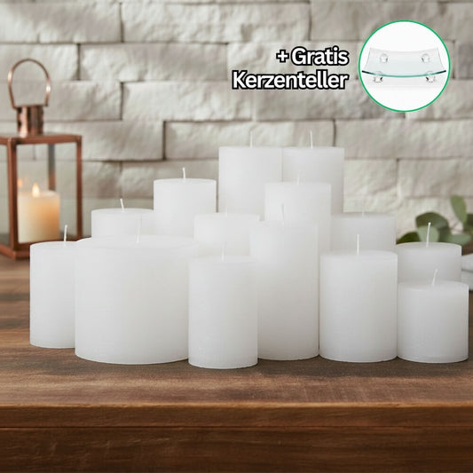 Rustik Kerzenset Weiß 4,5kg